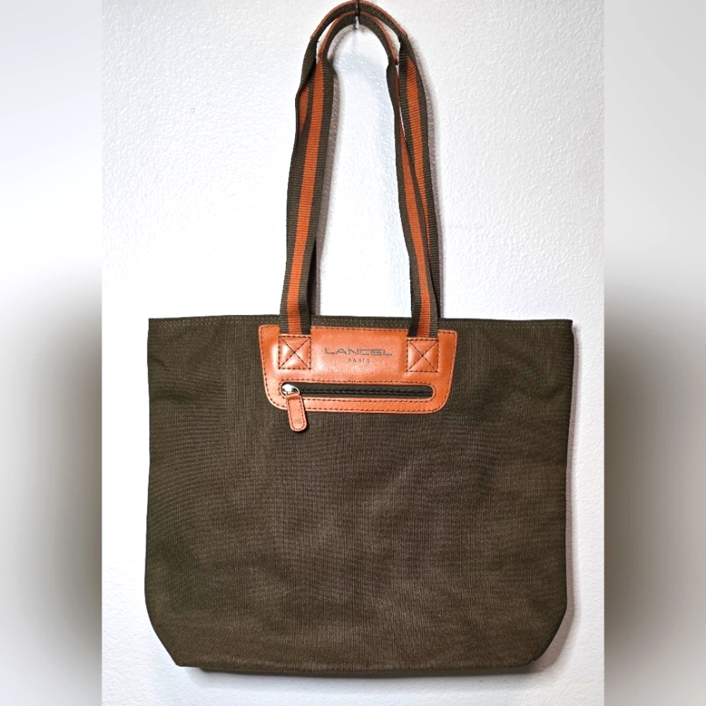 Lancel Paris Dark Brown and Tan Men's Tote Bag